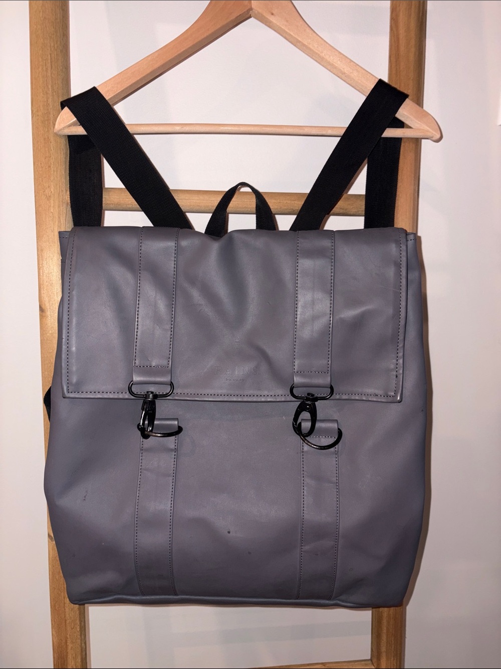 RAINS Unisex Waterproof Backpack gray
